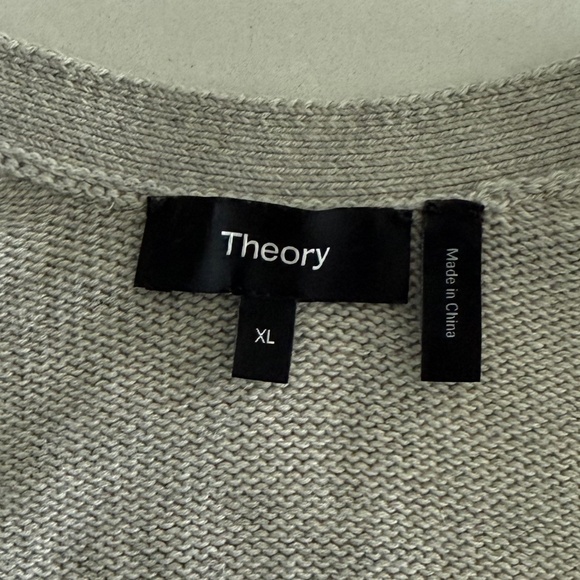 Theory Grey V-Neck Cardigan - Picture 3 of 4